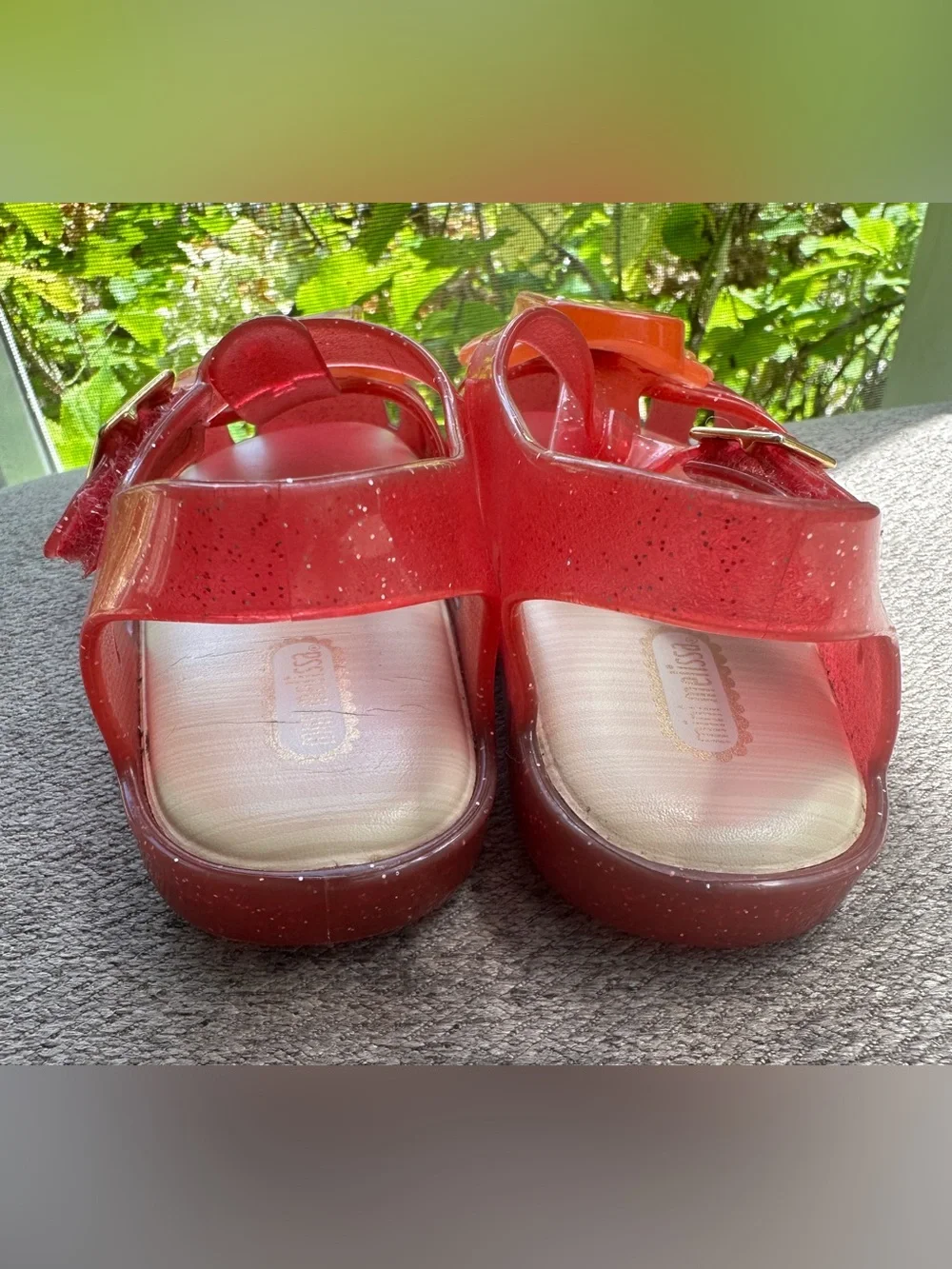 Mini Melissa pink Glitter Jelly Sandals with Orange Popsicle*Toddler girls Sz~10